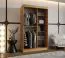 Penderie / Armoire à portes coulissantes / Couleur : Chêne artisan / 5 compartiments / 2 tringles à vêtements / Finition haut de gamme / 120 x 62 x 200 cm / Porte miroir décorative