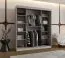 Armoire à portes coulissantes / Cachemire / 10 compartiments / 2 tringles / Finition haut de gamme / 180 x 62 x 200 cm / Armoire / Porte miroir / Design moderne