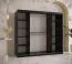 Armoire penderie Liskamm 20 noir mat | 200 x 200 x 62 cm | 10 compartiments | 2 tringles | Portes coulissantes