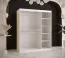 Armoire avec porte miroir Liskamm 33 | Blanc mat | 200 x 150 x 62 cm | 5 étagères, 2 penderies