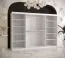 Armoire raffinée Liskamm 45 | 1 porte miroir | 3 portes coulissantes | Blanc mat | 200 x 250 x 62 cm