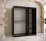 Armoire Balmenhorn 83 avec miroir | 5 compartiments | Noir mat / Blanc mat | 200 x 150 x 62 cm