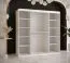 Armoire avec 10 compartiments Balmenhorn 86, Couleur : Blanc mat / Noir mat - Dimensions : 200 x 180 x 62 cm (h x l x p), avec une porte à miroir