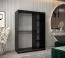 Armoire à portes coulissantes Musala 11 noir | 1,5 m de large | miroir | 2 penderies | 5 compartiments