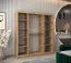 Armoire à portes coulissantes miroir Musala 13 | Espace optimisé | Chêne Artisan | 1,8 m de large | 10 compartiments