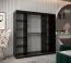 Armoire à portes coulissantes Musala 19 noir | 2 m large | miroir intégré | 2 tringles | 10 compartiments