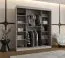 Armoire penderie Moldoveanu 16 | 1,8 m large | Finition cachemire | Porte miroir ovale | 10 compartiments | 2 tringles