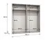Armoire à portes battantes / 2 mètres de large / 2 tringles à vêtements / Couleur : Blanc / Poignées : Cachemire / Dimensions : 200 x 52 x 202 cm / Penderie / 2 compartiments / 4 portes