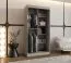 Armoire / Penderie à portes coulissantes Bernina 04, couleur : cachemire, rails en aluminium, largeur 1 mètre, une porte avec miroir, deux tringles à vêtements, cinq casiers