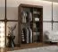 Penderie / Armoire à portes coulissantes / Couleur : Noyer / Une porte miroir / 1,2 mètre de large / Cinq casiers / Rails en aluminium / Deux tringles à vêtements