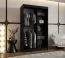 Armoire / Noir mat / 5 compartiments / 2 tringles / Finitions haut de gamme / 120 x 62 x 200 cm / Armoire à portes coulissantes / Porte miroir / Design moderne