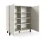 Commode / 4 portes battantes / Fonction push-to-open / Cachemire / Finition de qualité / 8 compartiments / Dimensions : 100 x 40 x 112 cm / Face à lamelles / Pour le salon