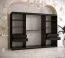 Grande armoire Balmenhorn 95 | 10 compartiments | 200 x 250 x 62 cm | Noir mat / Blanc mat | Porte miroir