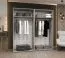Armoire 2 mètres de large Eiger 26, Couleur : Blanc, Fonction soft-close, Penderie à portes battantes, Poignées : Cachemire, deux compartiments, deux tringles à vêtements, pour la chambre à coucher