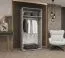 Armoire une barre Eiger 112, deux portes miroir, largeur 1 mètre, fonction soft-close, un compartiment, pour chambre à coucher