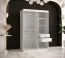 Armoire au design exceptionnel Hochfeiler 05, Couleur : Blanc / Marbre noir - Dimensions : 200 x 120 x 62 cm (h x l x p), avec cinq casiers et deux tringles à vêtements