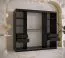 Armoire avec grand espace de rangement Hochfeiler 92, Couleur : Noir / Marbre noir - Dimensions : 200 x 200 x 62 cm (h x l x p), avec deux miroirs