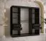 Armoire moderne Balmenhorn 87, Couleur : Noir mat / Blanc mat - Dimensions : 200 x 180 x 62 cm (h x l x p), avec une porte à miroir