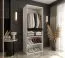 Armoire à portes battantes / Penderie / Blanche / 4 portes battantes / 3 compartiments / Système de fermeture Soft-Close / 1 tringle à vêtements / 80 x 52 x 203 cm / Pour chambre à coucher