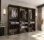 Armoire à portes battantes / Penderie / Couleur : Noyer Warmia / 12 portes battantes / 9 compartiments / 3 tringles à vêtements / 240 x 52 x 203 cm / Finition haut de gamme / Portes sans poignées / Système de fermeture Soft-Close
