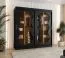 Armoire à portes coulissantes Ortler 13 | 2 mètres | 10 compartiments | 2 penderies | Noir | Portes en verre fumé