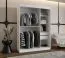 Armoire penderie 5 compartiments Signalkuppe 10 | Blanc | 1,5 m de large | Porte miroir | 2 tringles | Portes coulissantes