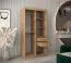 Armoire à portes coulissantes Aletschhorn 01, une porte miroir, Couleur : Chêne Artisan, largeur 1 mètre, cinq casiers, deux tringles, penderie, rails en aluminium