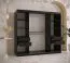 Armoire penderie Liskamm 20 noir mat | 200 x 200 x 62 cm | 10 compartiments | 2 tringles | Portes coulissantes