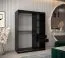 Armoire à portes coulissantes Musala 11 noir | 1,5 m de large | miroir | 2 penderies | 5 compartiments