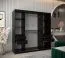 Armoire à portes coulissantes Musala 19 noir | 2 m large | miroir intégré | 2 tringles | 10 compartiments