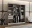 Armoire penderie Moldoveanu 16 | 1,8 m large | Finition cachemire | Porte miroir ovale | 10 compartiments | 2 tringles
