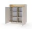 Commode / Couleur : Beige / Chêne Cremona / 2 portes battantes / Éclairage LED inclus / 7 compartiments / 103 x 40 x 119 cm / Fonction Push-to-open / Commode / Chants ABS