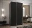 Armoire / Armoire à portes coulissantes | 2 tringles | 2 portes coulissantes | 6 compartiments | 6 étagères | Fermeture en douceur | Couleur : noir | Fermeture en douceur