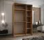 Penderie / armoire à portes coulissantes / 2 tringles à vêtements / 2 portes coulissantes / 6 étagères /245,5 x 150 x 64 cm / 6 compartiments / Soft-Close / Couleur : Blanc