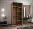 Penderie / Armoire à portes coulissantes / 245,5 x 120 x 64 cm / 6 compartiments / Soft-Close / 6 étagères / 2 tringles à vêtements / 2 portes coulissantes / Couleur : Blanc