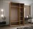 Penderie / Armoire à portes coulissantes / 6 compartiments / Couleur : Blanc / 245,5 x 150 x 64 cm / Miroir / 2 tringles à vêtements / 2 portes coulissantes / Soft-Close