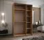 Penderie / Armoire à portes coulissantes / 6 compartiments / Couleur : Blanc / 245,5 x 150 x 64 cm / Miroir / 2 tringles à vêtements / 2 portes coulissantes / Soft-Close
