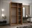 Penderie / Armoire à portes coulissantes / 245,5 x 130 x 64 cm / Soft-Close / 6 compartiments / 2 tringles à vêtements / Couleur : Blanc / 2 portes coulissantes / Miroir