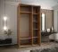 Penderie / Armoire à portes coulissantes / 2 portes coulissantes / 245,5 x 130 x 64 cm / 6 compartiments / Couleur : Blanc / 2 tringles à vêtements / Soft-Close / Miroir