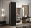 Armoire / Armoire à portes coulissantes | 245,5 x 140 x 64 cm | 2 portes coulissantes | 6 compartiments | 2 tringles à vêtements | Fermeture en douceur | Miroir | Couleur : noir