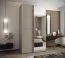 Armoire / Armoire à portes coulissantes | Couleur : cachemire | Fermeture en douceur | Miroir | 2 tringles à vêtements | 245,5 x 140 x 64 cm | 2 portes coulissantes | 6 compartiments