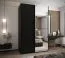 Armoire / Armoire à portes coulissantes | 245,5 x 150 x 64 cm | 2 portes coulissantes | 6 compartiments | Couleur : noir | 2 tringles à vêtements | Miroir | Fermeture en douceur