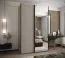 Armoire / Armoire à portes coulissantes | Miroir | 245,5 x 150 x 64 cm | 2 portes coulissantes | 2 tringles à vêtements | Fermeture en douceur | Couleur : cachemire | 6 compartiments