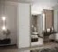 Penderie / Armoire à portes coulissantes / Soft-Close / Miroir / Couleur : Blanc / 2 tringles à vêtements / 245,5 x 160 x 64 cm / 2 portes coulissantes / 11 compartiments