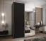 Armoire / Armoire à portes coulissantes | 11 compartiments | 245,5 x 170 x 64 cm | 2 portes coulissantes | 2 tringles à vêtements | Miroir | Couleur : noir | Fermeture en douceur