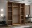 Penderie / Armoire à portes coulissantes / 245,5 x 190 x 64 cm / Miroir / 11 compartiments / Couleur : Blanc / 2 tringles à vêtements / Soft-Close / 2 portes coulissantes