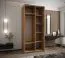 Penderie / Armoire à portes coulissantes / 245,5 x 100 x 64 cm / 2 tringles à vêtements / 2 portes coulissantes / Miroir / Couleur : Blanc / Soft-Close / 6 compartiments
