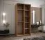 Penderie / Armoire à portes coulissantes / 245,5 x 100 x 64 cm / Couleur : Noir / Soft-Close / Miroir / 2 tringles à vêtements / 2 portes coulissantes / 6 compartiments