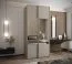 Penderie / Armoire à portes coulissantes / Couleur : cachemire / 2 tringles / 2 portes coulissantes / 245,5 x 120 x 64 cm / Miroir / Fermeture en douceur / 6 compartiments