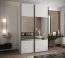 Penderie / Armoire à portes coulissantes / 245,5 x 160 x 64 cm / 11 compartiments / Couleur : Blanc / Système de fermeture Soft-Close / Miroir / 2 portes coulissantes / 2 tringles à vêtements